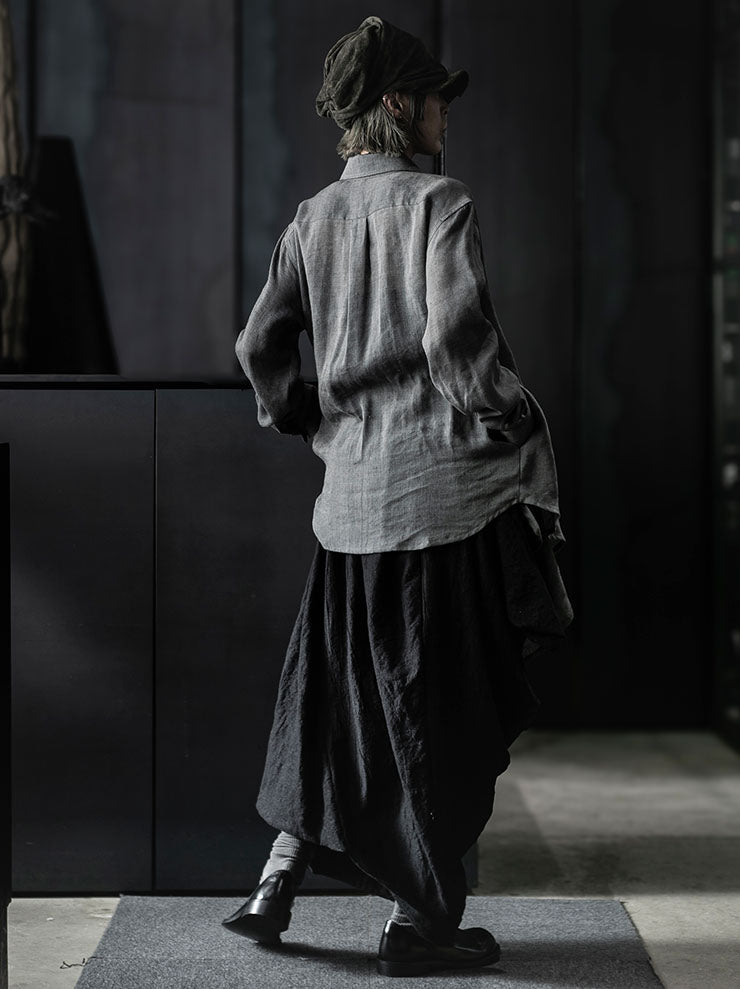 CHIAHUNG SU<br>DRAPE SKIRT / BLACK