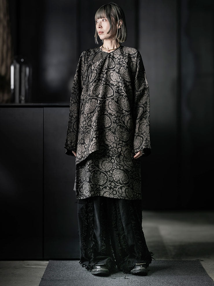 UMA WANG<br>WOMENS TANESHA TOP / BLACK×TAN