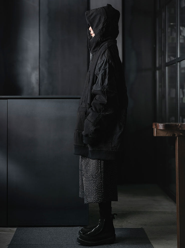 By Walid<br>UNISEX ZIP UP HOODIE / BLACK / SIZE S