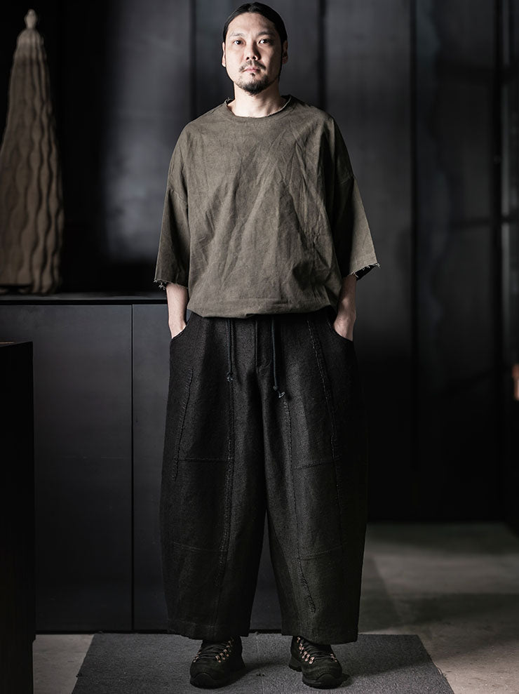 GATHERING<br>UNISEX FISHERMAN PANT / INDIGO BLACK