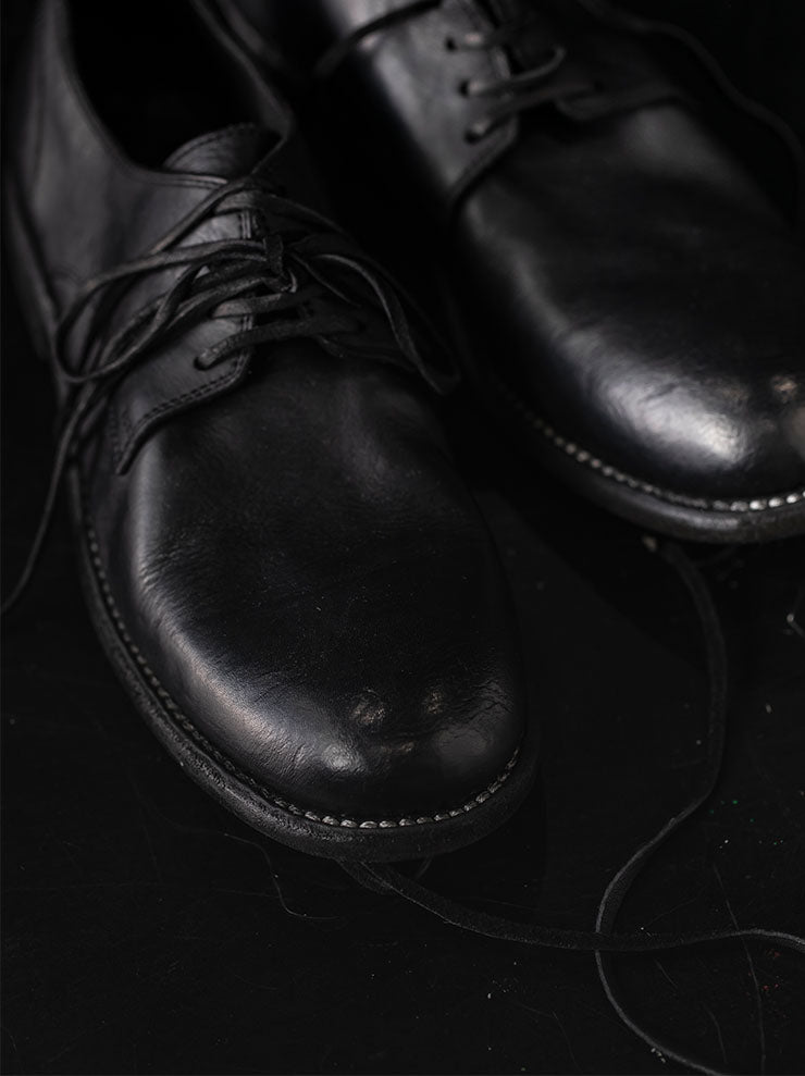 GUIDI<br> MENS Classic Derby Shoes 992X BLKT / HORSE