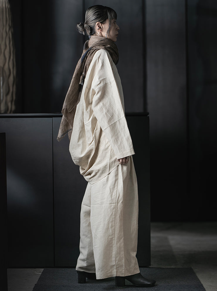 UMA WANG<br>WOMENS TATE TOP / OFF WHITE