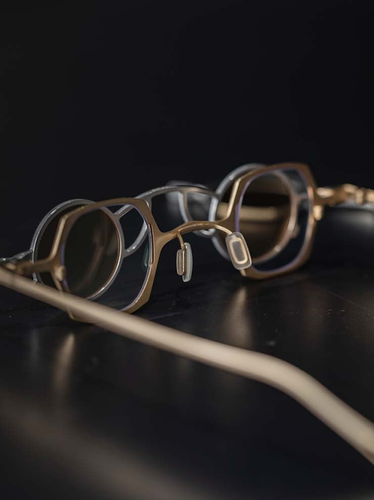 RIGARDS<br> TITANIUM & ALUMINUM frame sunglasses / GOLD FRAME x SILVER CLIP / RG1921TI