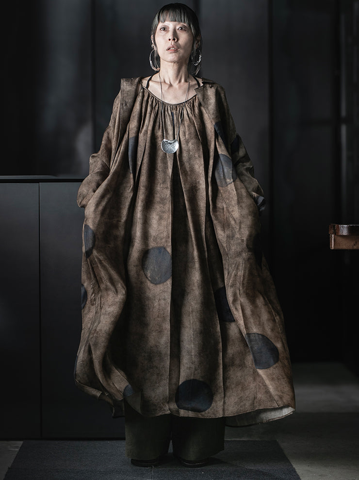 UMA WANG<br>WOMENS ASHEL DRESS / BROWN/BLUE