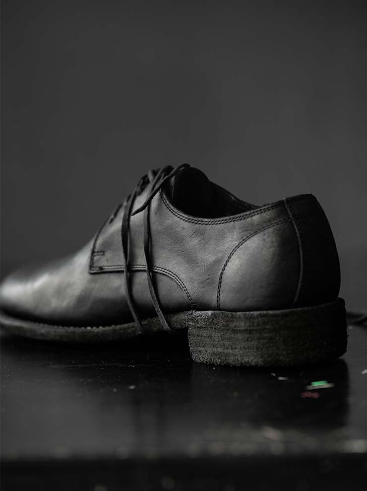 GUIDI<br>MEN'S CLASSIC DERBY SOLE LEATHER 992X BLKT / HORSE FULL GRAIN