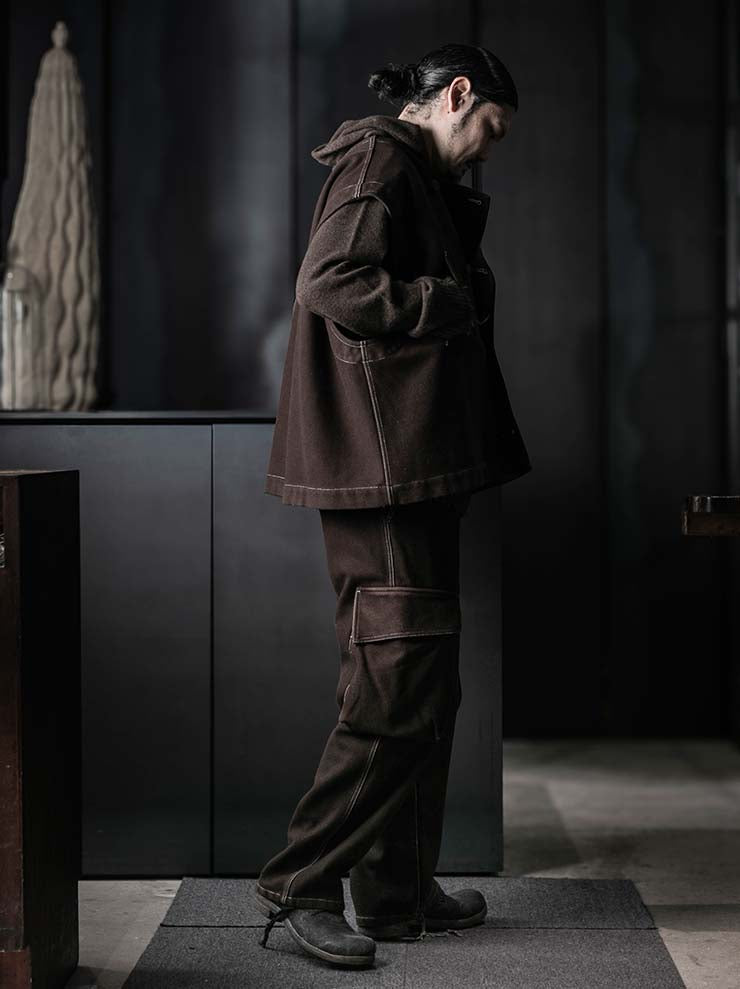 UMA WANG<br>MENS PAXTON PANTS / BROWN