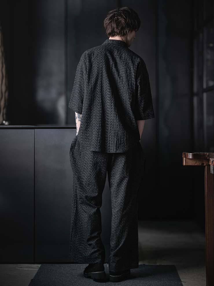individual sentiments<br />UNISEX ラップワイドパンツ / BLACK
