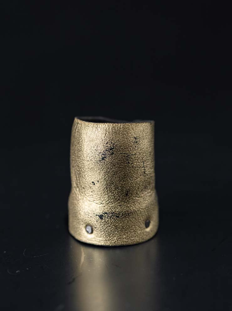 DETAJ<br>LEATHER RING SHORT / GOLD