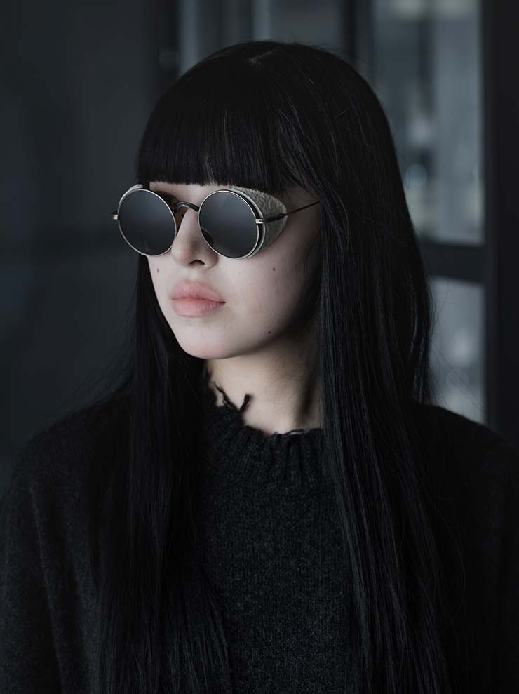 RIGARDS × UMA WANG<br> STAINLESS STEEL & NATURAL STONES FRAME SUNGLASSES / VINTAGE GOLD / RG00UW1