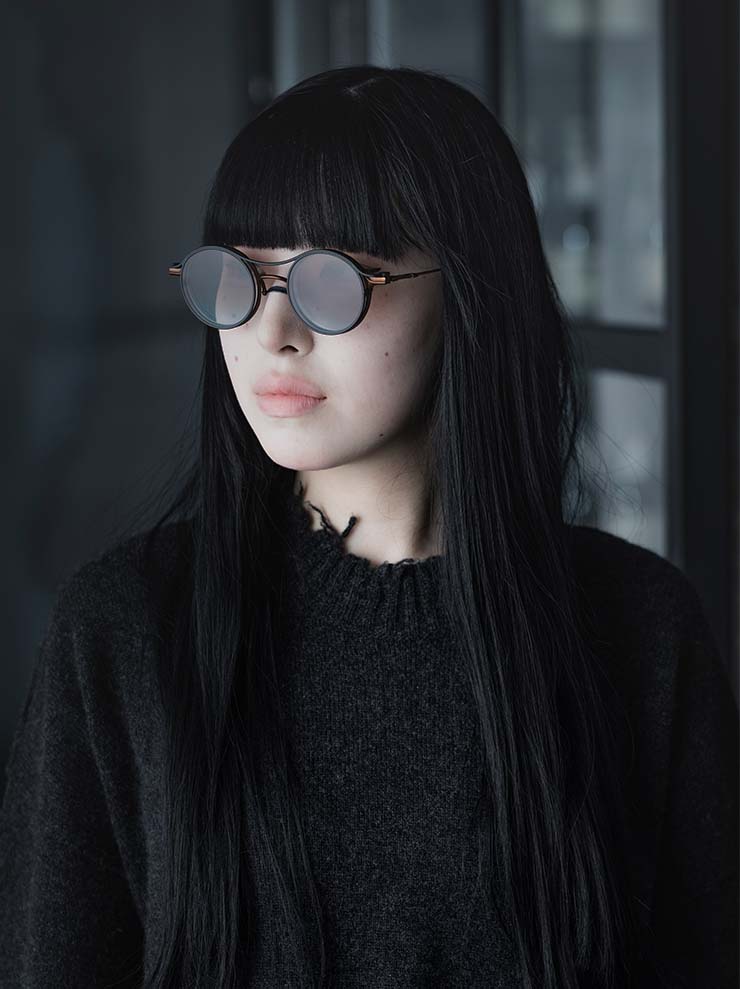 RIGARDS × THE VIRIDI-ANNE<br> TITANIUM & STAINLESS STEEL FRAME SUNGLASSES / BRONZE FRAME x DARK GRAY CLIP / RG2000TVA