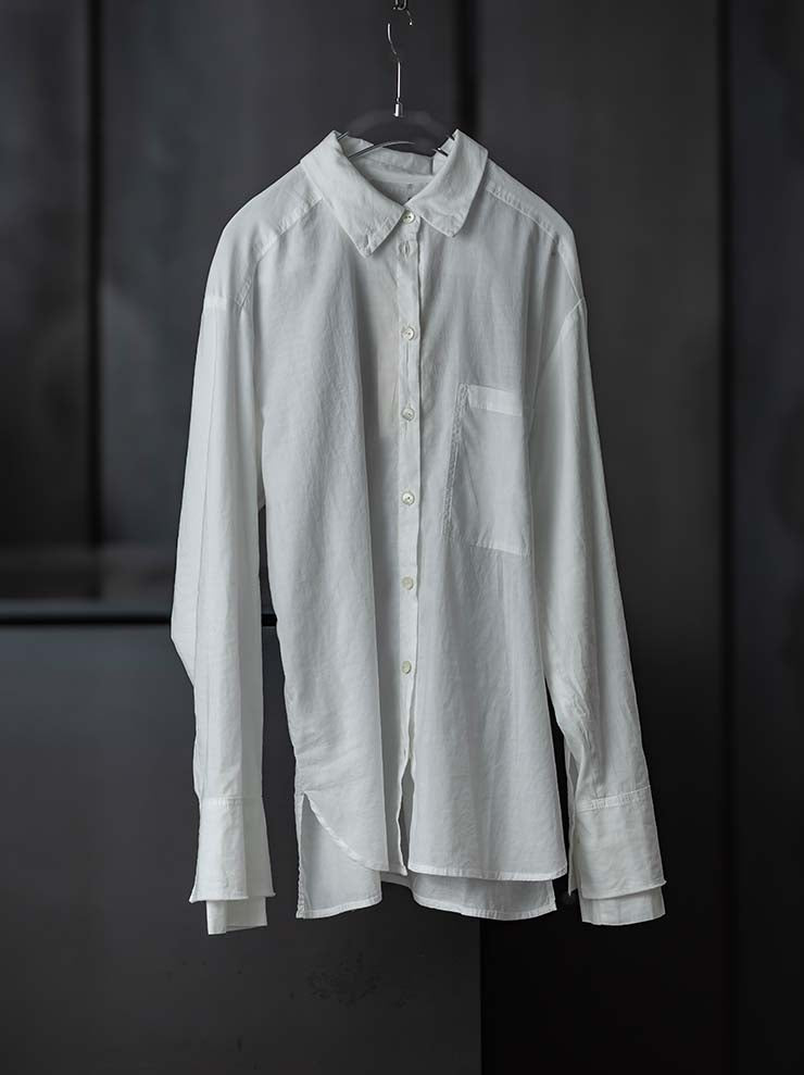 TOTUM<br>WOMENS ダブルレイヤーカフシャツ / WHITE