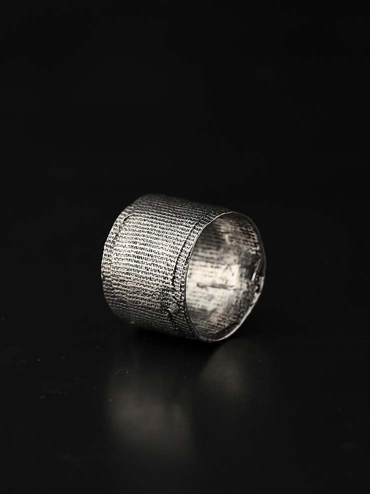 DETAJ <br>BANDAGE FIT RING / VINTAGE SILVER