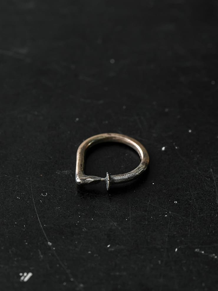 GUIDI<br> Silver bronze spiral ring G-SPR2BR