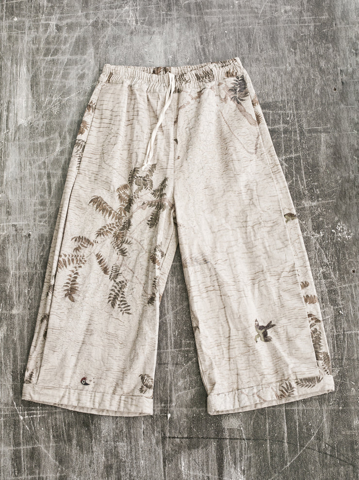 By Walid<br> Women's Joela Trousers HAZY JUNGLE / printed canvas cotton