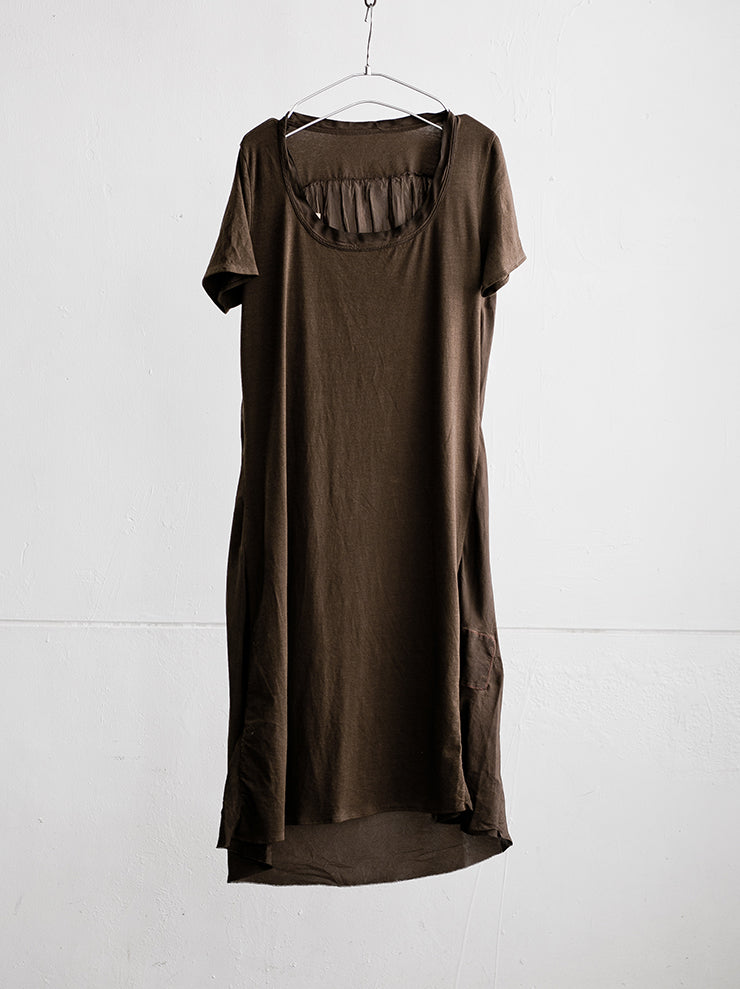 UMA WANG<br> Front-back switching dress BROWN