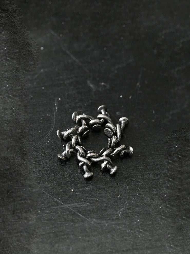 GUIDI<br> Twisted Nail Silver Ring G-AN12 NTR