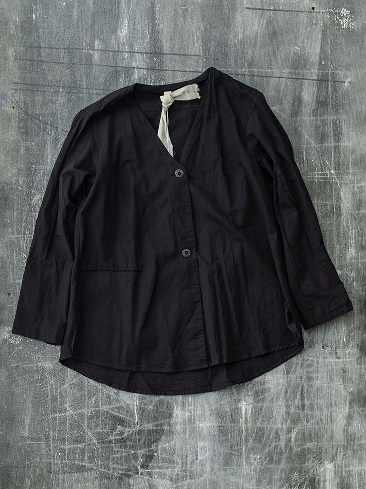 ATELIER SUPPAN<br> WOMENS light shirt jacket / BLACK