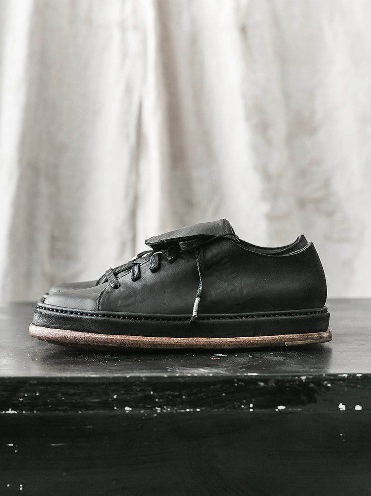 SEYE <br>MENS Low overtan leather shoes / BLACK×NATURAL