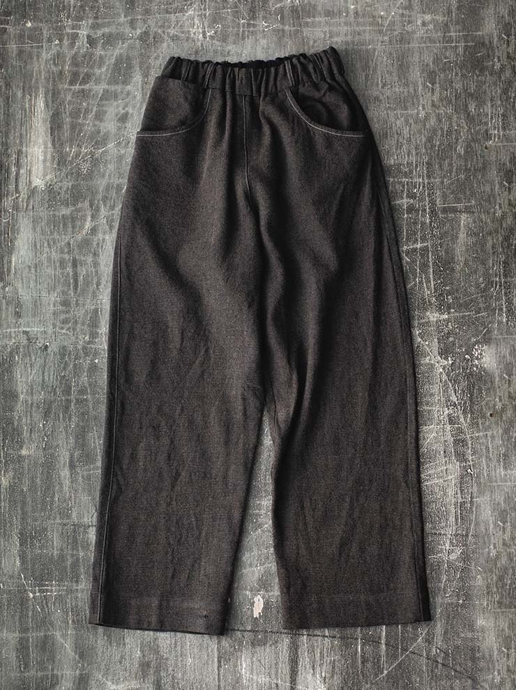 ATELIER SUPPAN<br> WOMENS Linen wool contrast stitch work trousers
