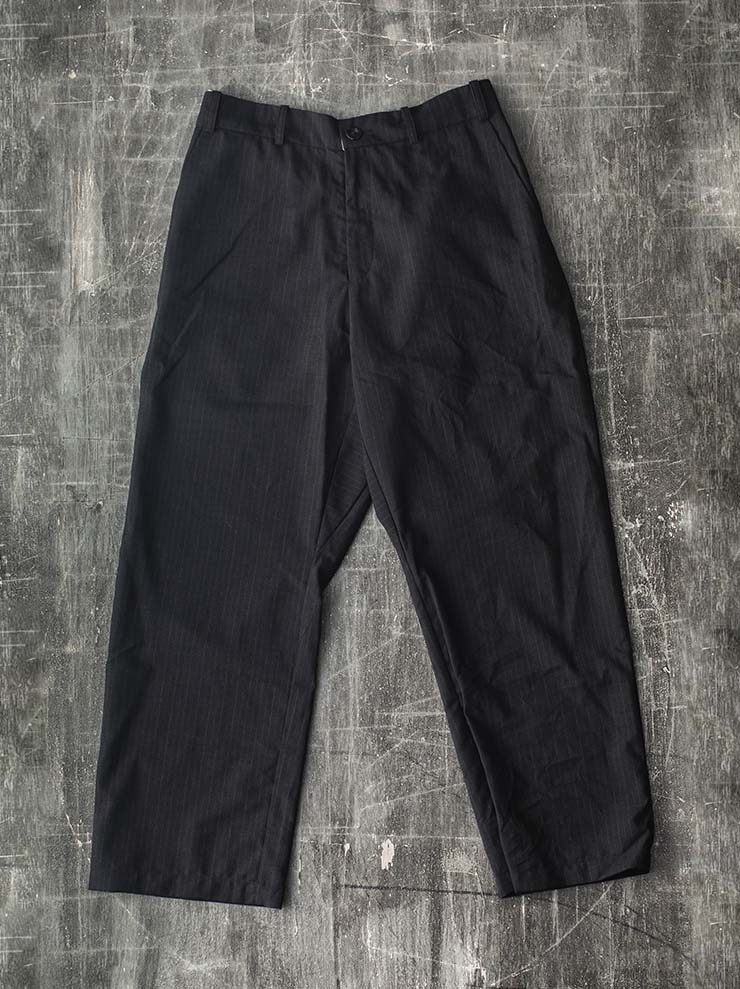 ATELIER SUPPAN<br> MENS Lightweight black striped trousers