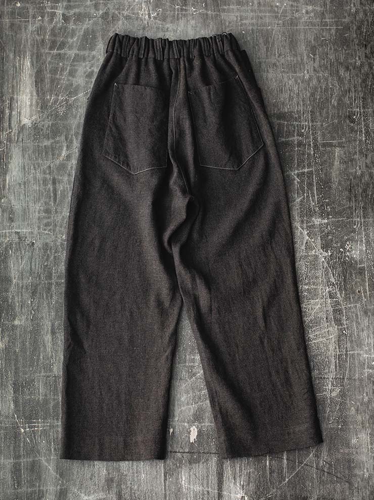 ATELIER SUPPAN<br> WOMENS Linen wool contrast stitch work trousers