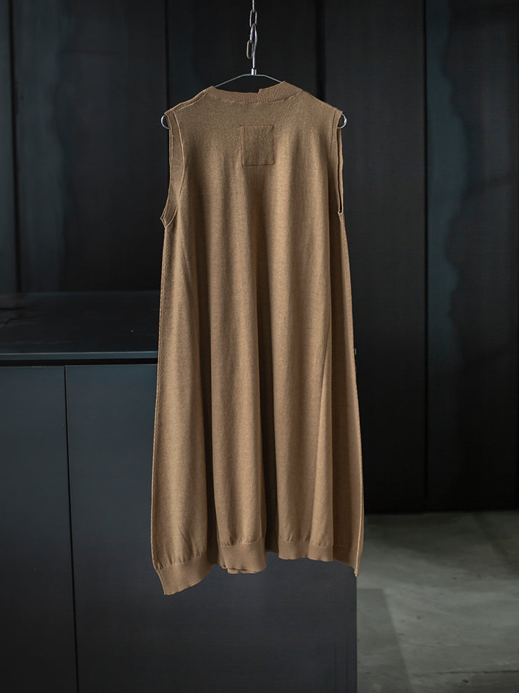 UMA WANG<br> WOMENS sleeveless knit dress / MUSTARD