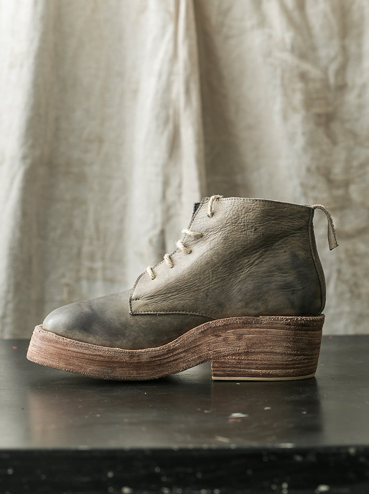 NUTSA MODEBADZE × 24th of AUGUST<br> Women's lace-up shoes LIGHT GRAY × NATURAL SOLE boots