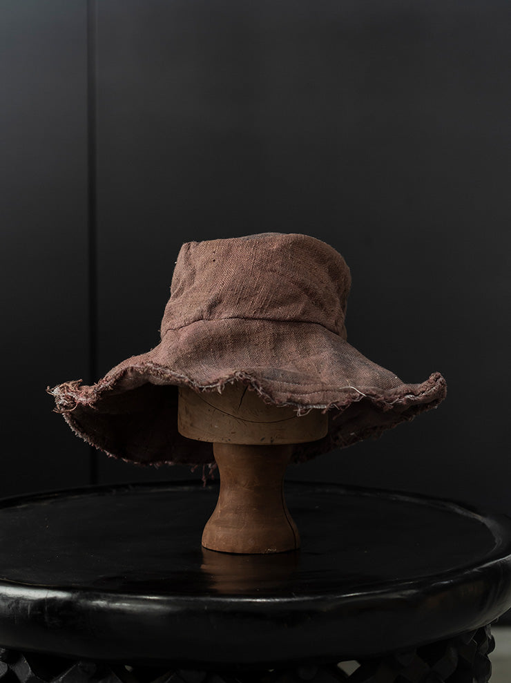 OLUBIYI THOMAS<br> UNISEX wide brim hat / BROWN