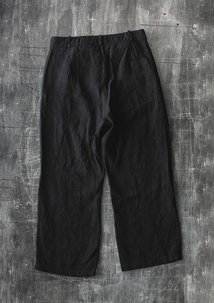 ATELIER SUPPAN <br>MENS Adjustable Waist Trousers / BLACK