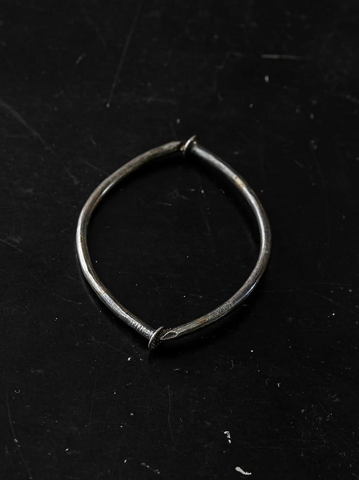 GUIDI<br> Silver spiral bracelet G-SPB2
