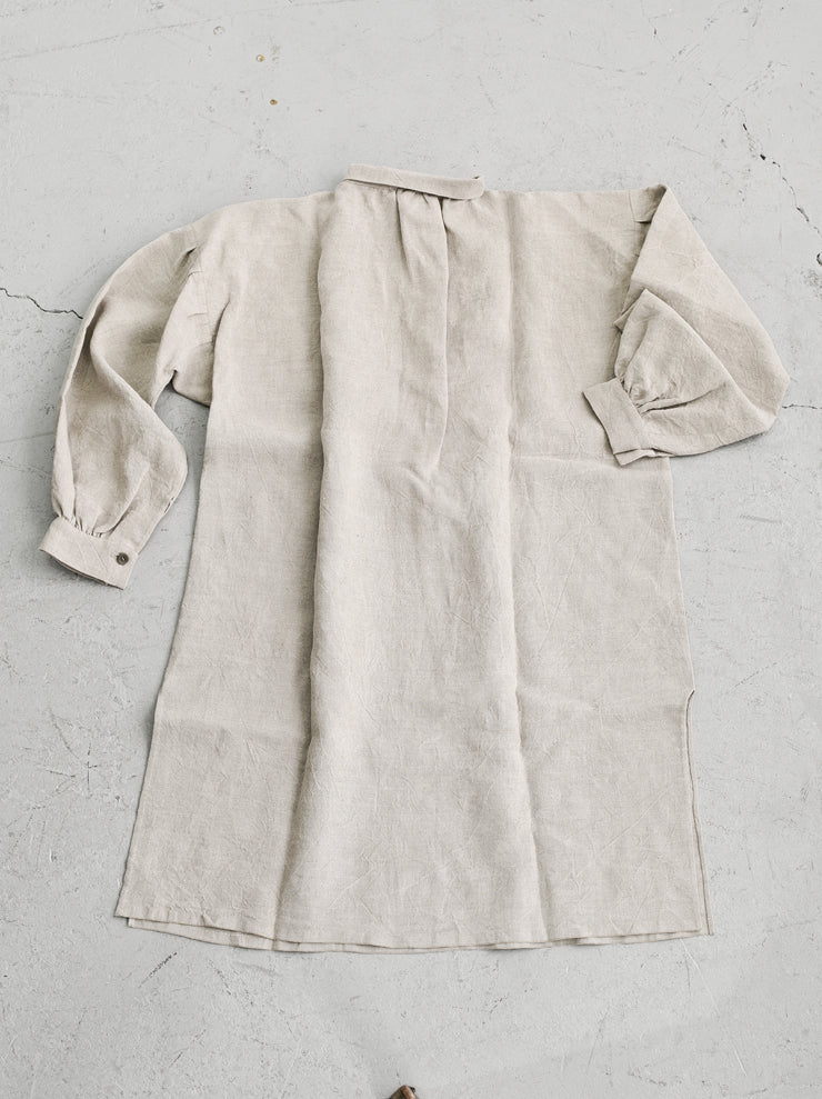 HORISAKI<br> Unisex low linen tunic NATURAL LINEN