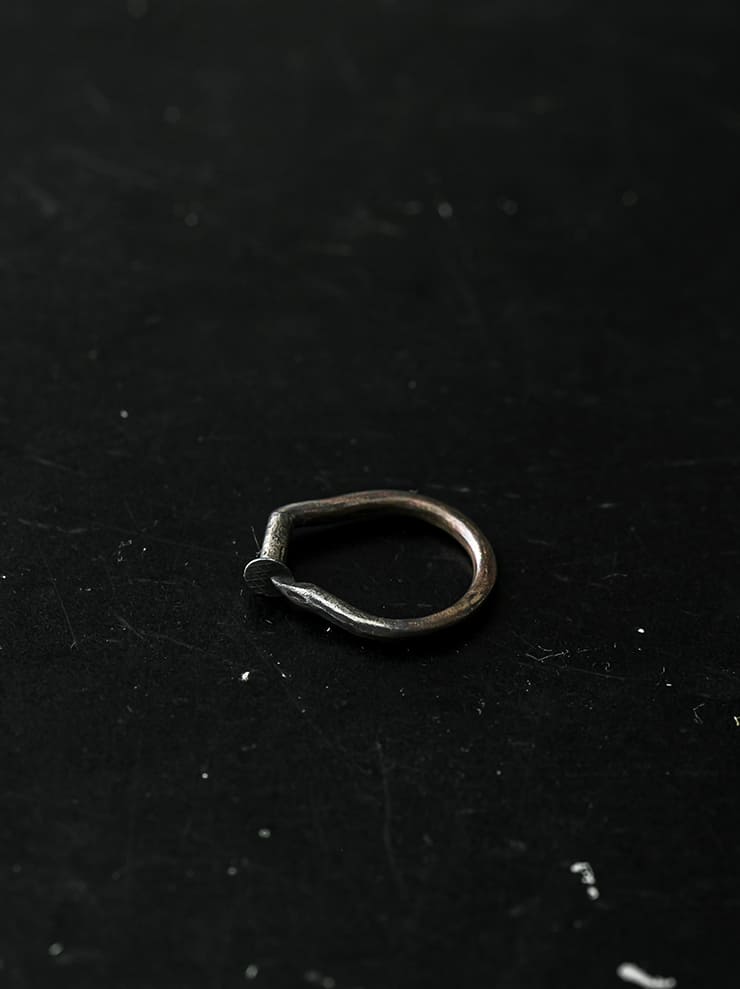 GUIDI<br> Silver bronze spiral ring G-SPR3BR