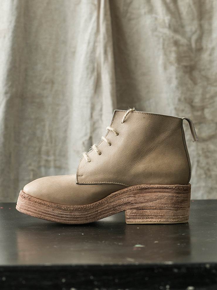 NUTSA MODEBADZE × 24th of AUGUST<br> Women's lace-up shoes NATURAL OIL × NATURAL SOLE boots