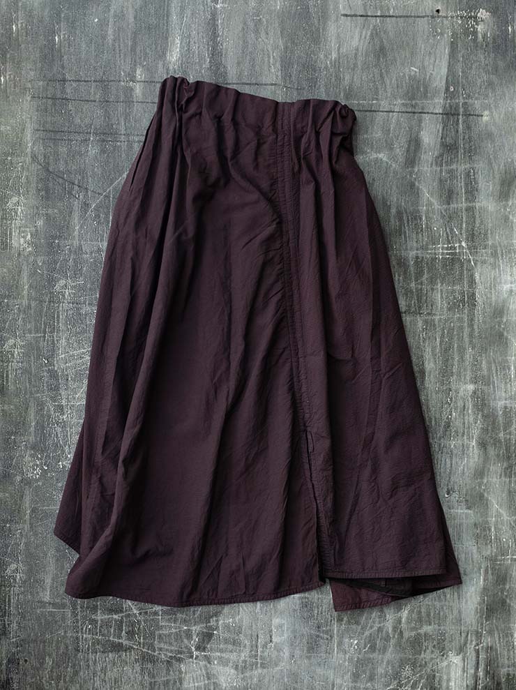 ATELIER SUPPAN<br> WOMENS mixed material twist skirt / PURPLE PINK