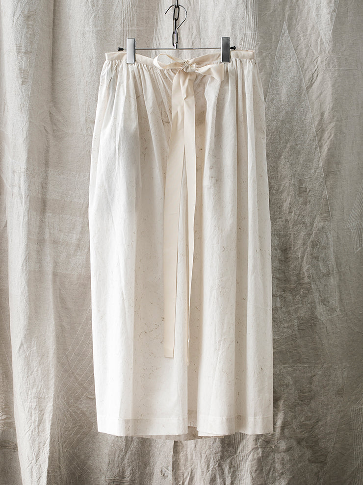 UMA WANG<br> Flare skirt WHITE/TAN