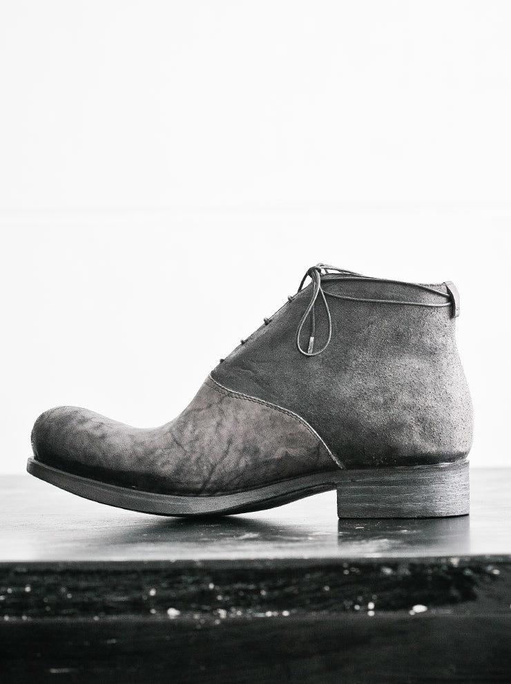 EMATYTE<br> MENS Horse Leather Culatta Onepiece Lace-up Boots / GRAY