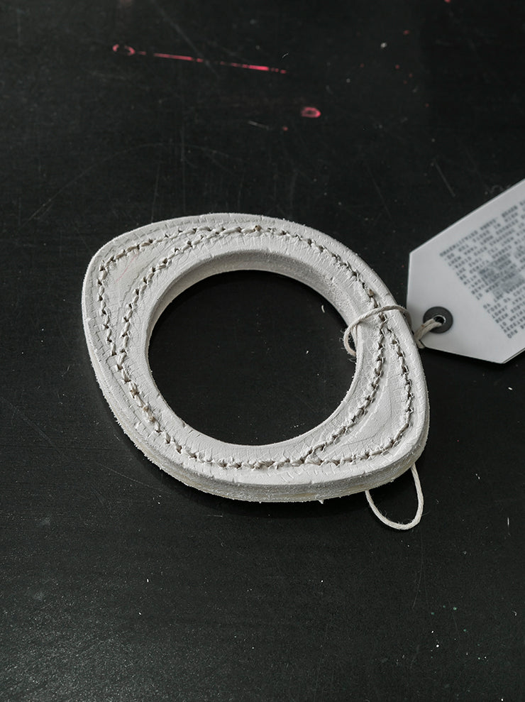 GUIDI<br> Leather bracelet S11 WHITE CO00T / CUOIO FULL GRAIN
