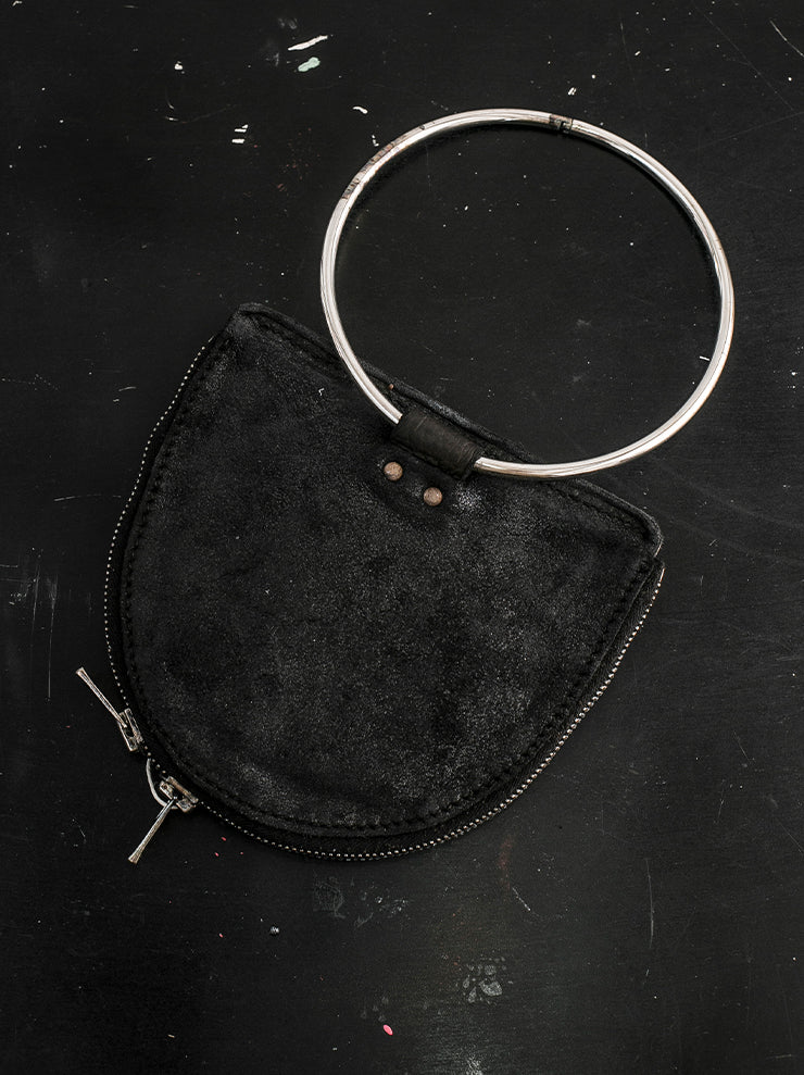 GUIDI<br> Ring handbag S06RU COATED BLACK