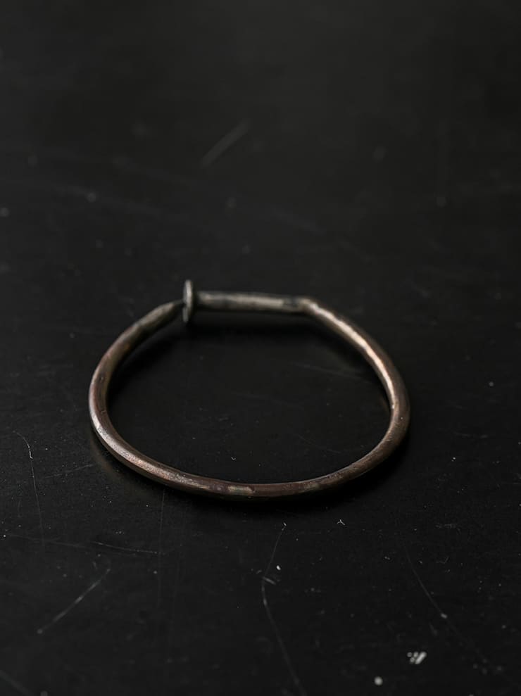 GUIDI<br> Silver bronze spiral bracelet G-SPB3BR