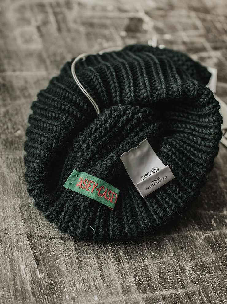 CASEY CASEY<br> UNISEX Moss Stitch Knit Cap / GREEN