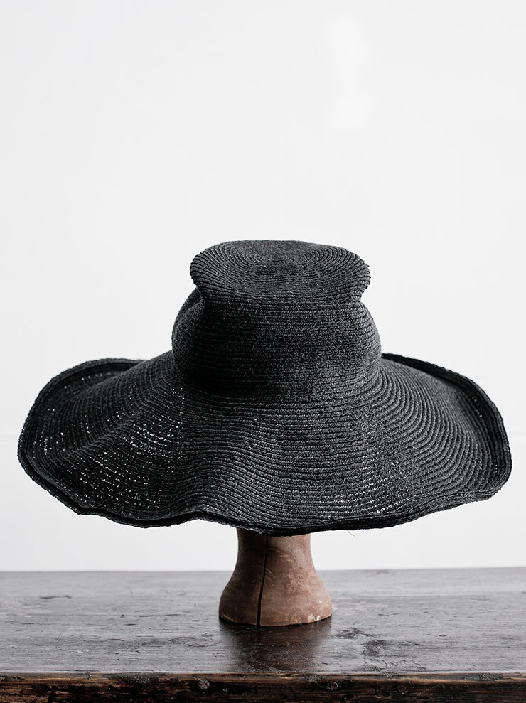 HORISAKI<br> SHMTT013 Sisal straw hat BLACK
