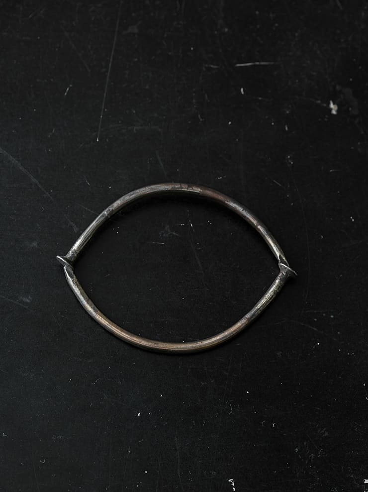 GUIDI<br> Silver bronze spiral bracelet G-SPB2BR