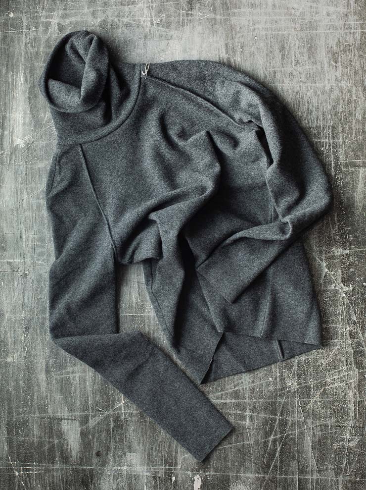 individual sentiments<br> UNISEX wool cashmere high neck tops / MEDIUM GRAY