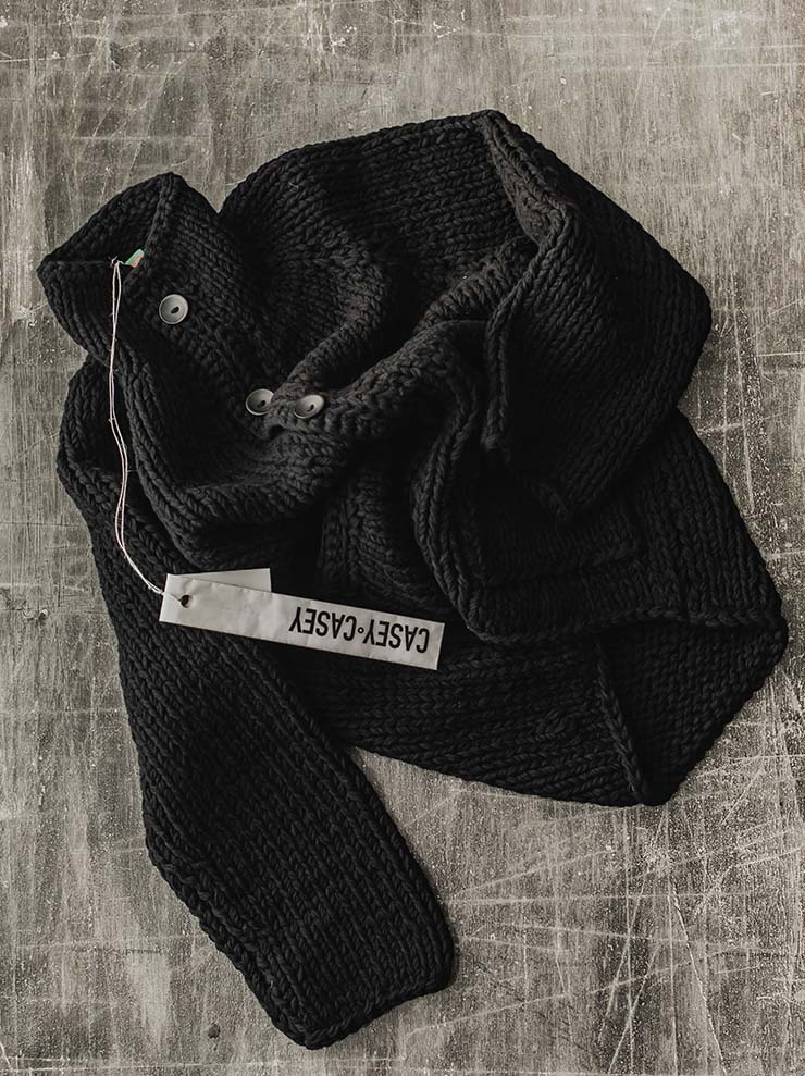 CASEY CASEY<br> UNISEX Knit Cardigan / BLACK