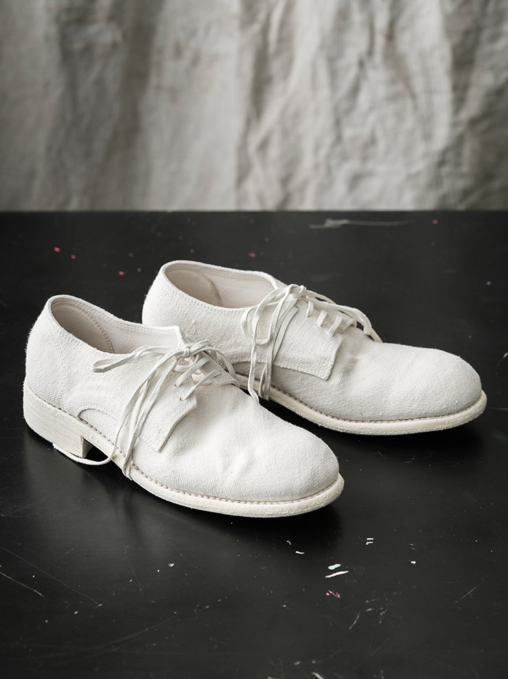 GUIDI, WOMENSクラシックダービーシューズ 992X WHITE CO00T / LINEN