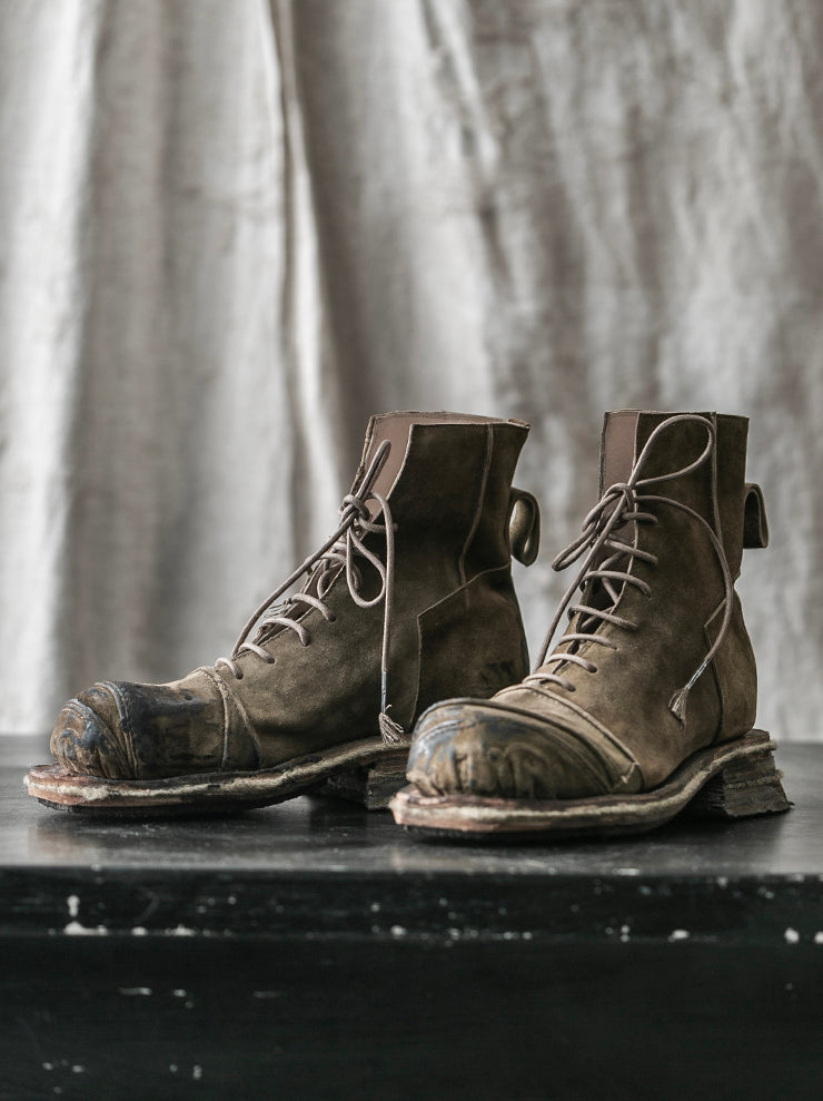 MATTHIAS WINKLER<br> MENS Antique Lederhosen Boots JAGA MOOS / Lederhosen Green
