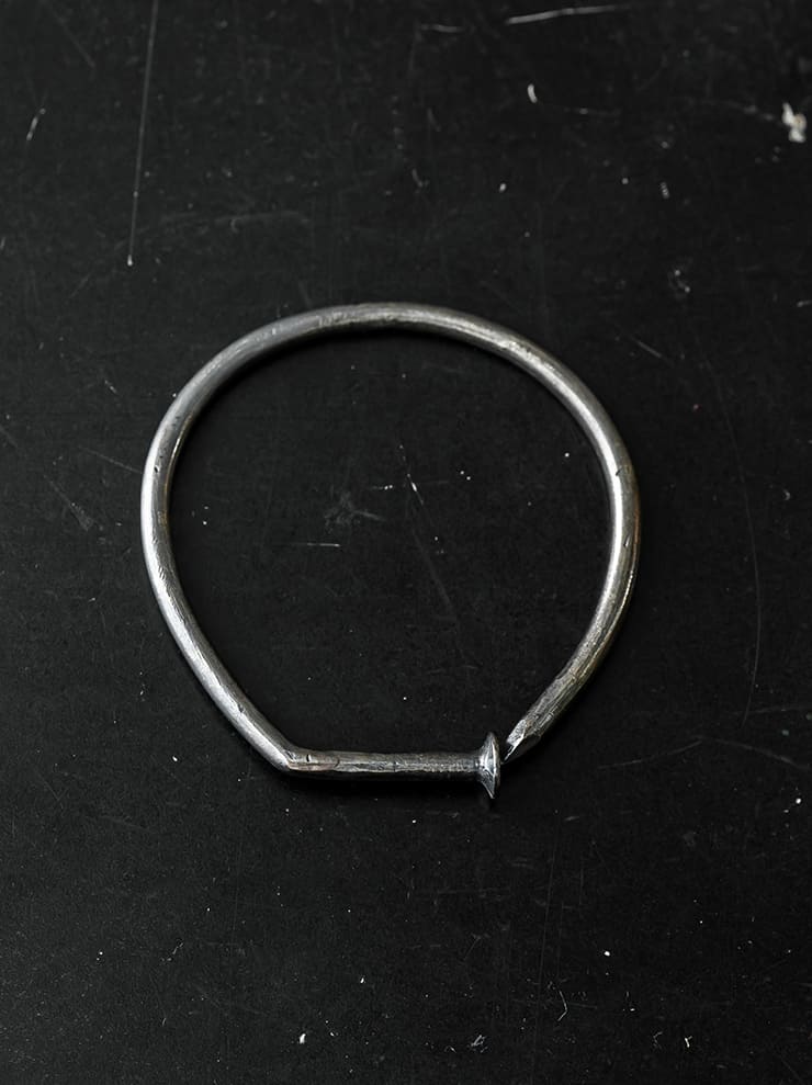 GUIDI<br> Silver spiral bracelet G-SPB3