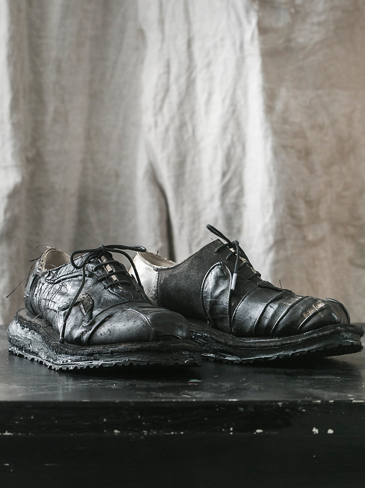 MATTHIAS WINKLER<br> MENS Antique Leather Shoes / GLOVES BLACK