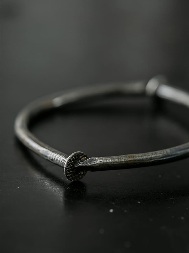 GUIDI, Silver spiral bracelet G-SPB2