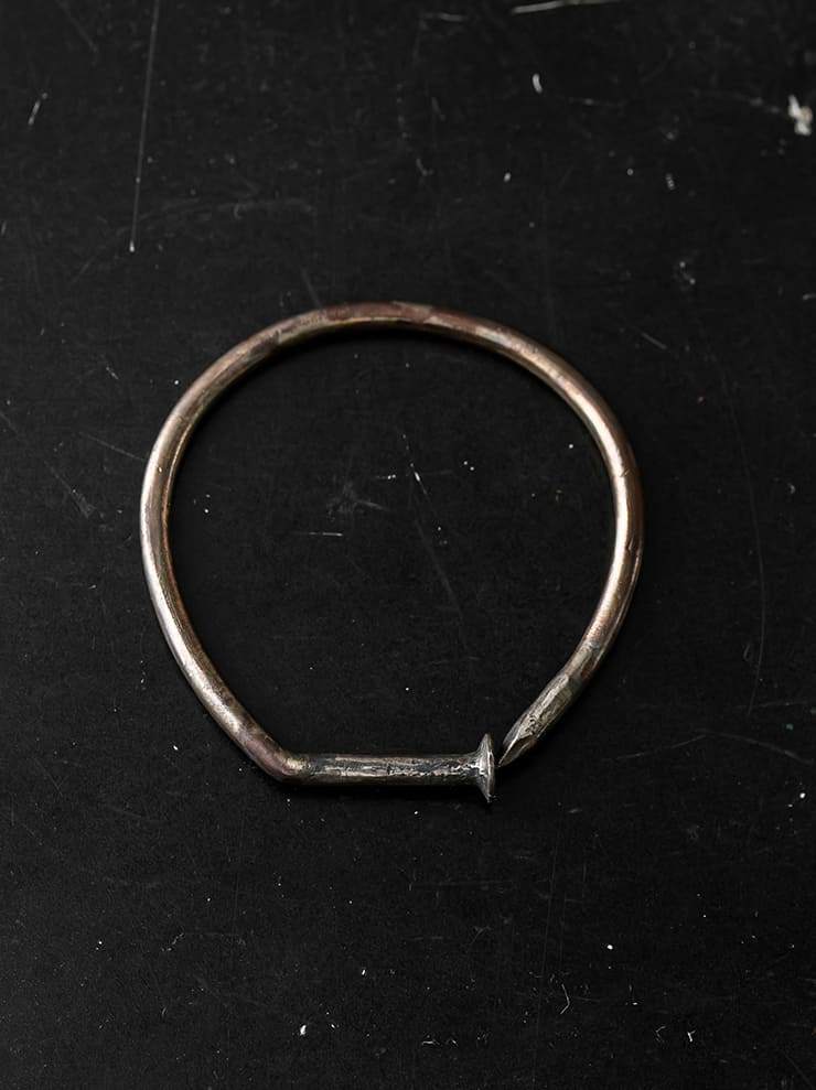 GUIDI<br> Silver bronze spiral bracelet G-SPB3BR